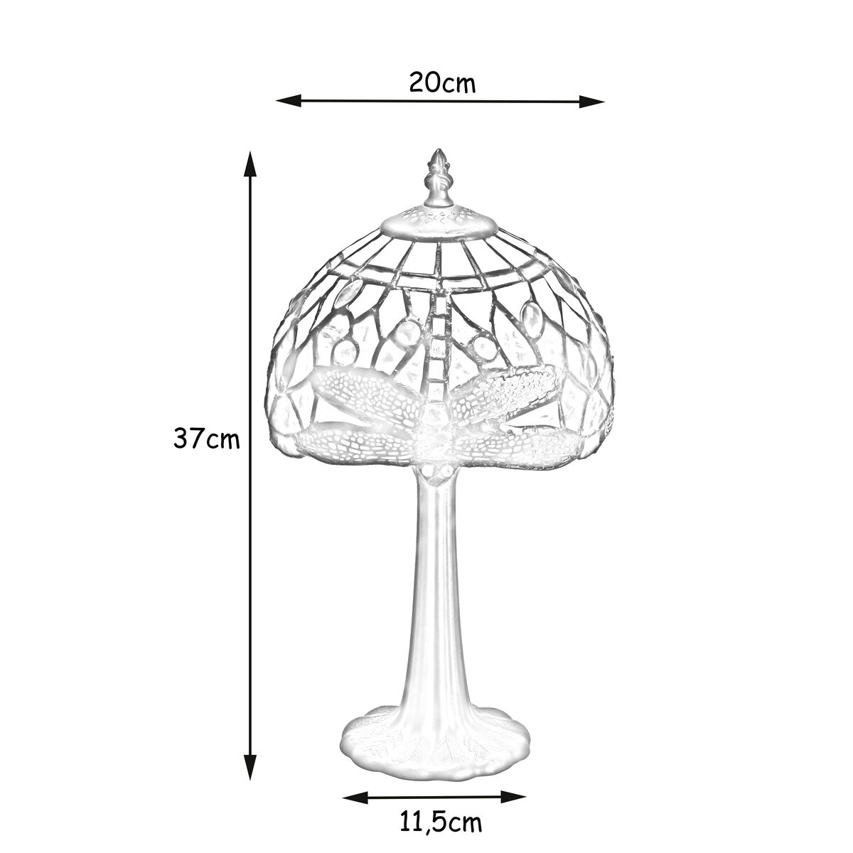 Lâmpada de mesa Viro Ilumina Zinco Branco 60 W 20 x 37 x 20 cm-5