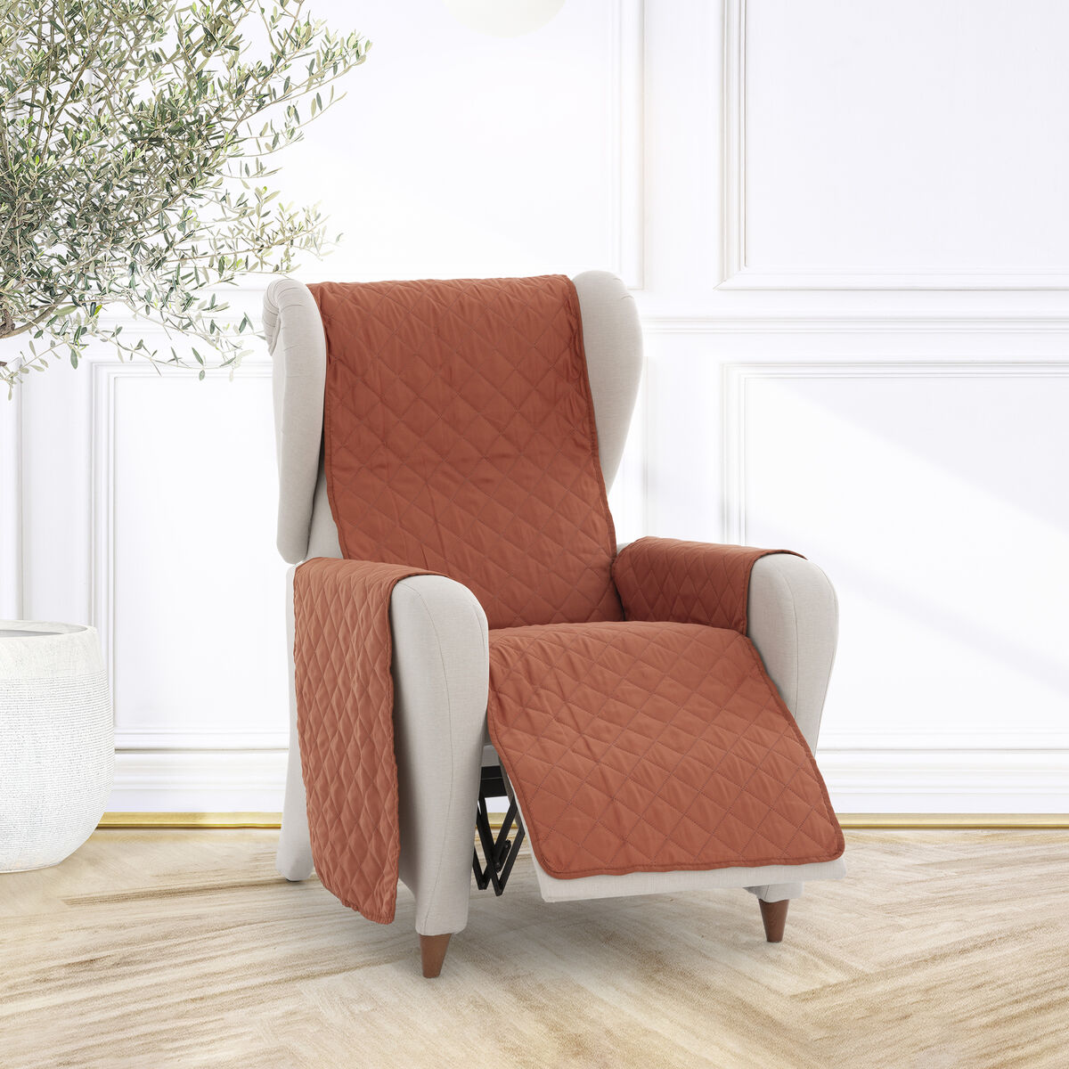 Colcha no sofá Eysa NORUEGA terracota 100 x 110 x 55 cm-3