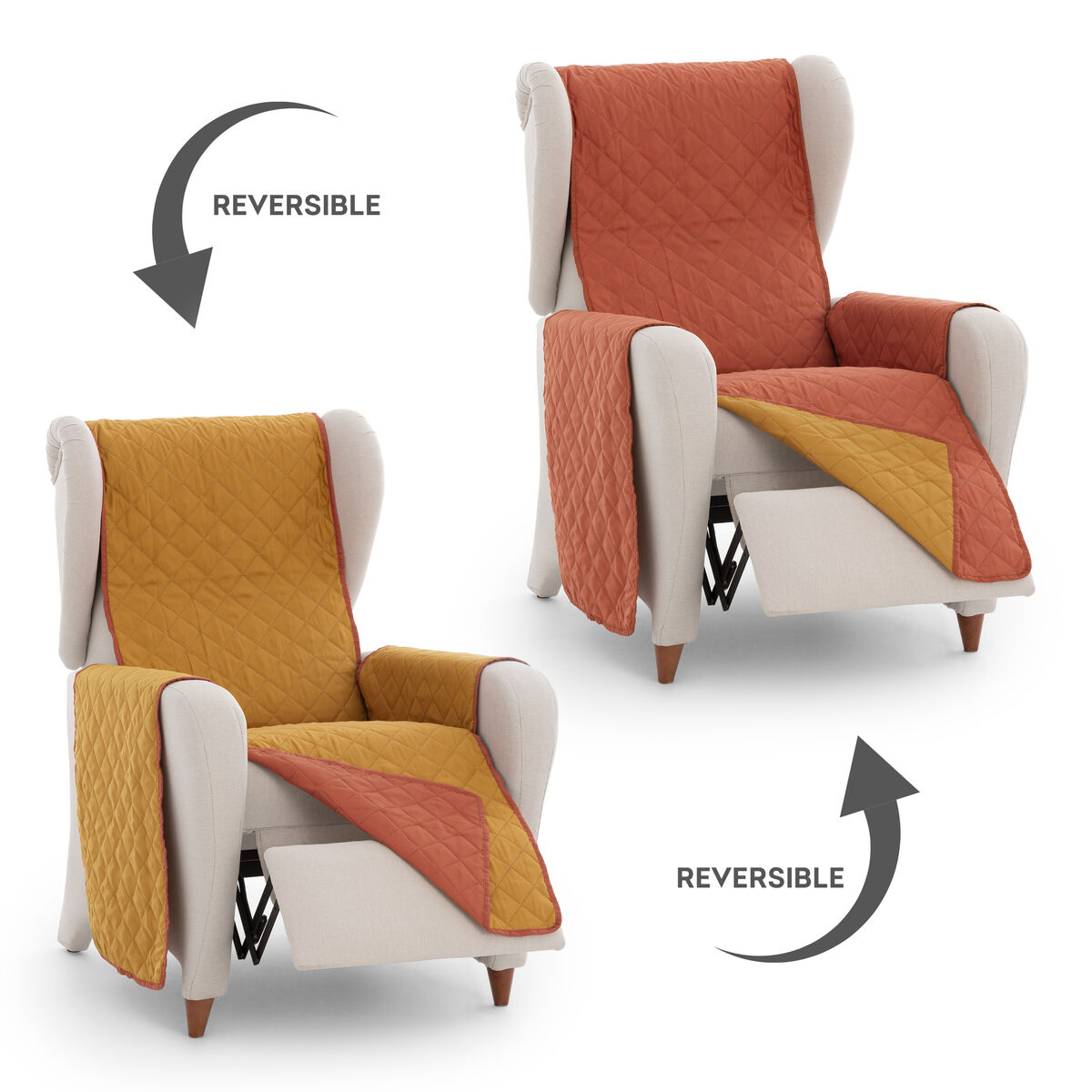 Colcha no sofá Eysa NORUEGA terracota 100 x 110 x 55 cm-7