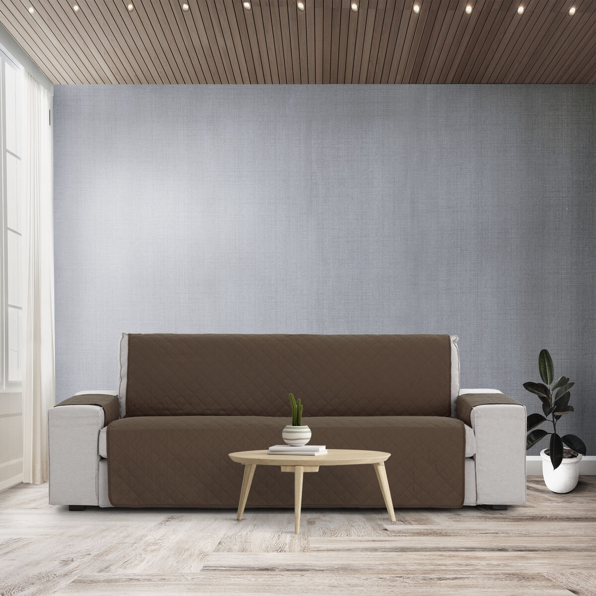 Coperta sul divano Eysa NORUEGA Marrone 100 x 110 x 155 cm-3