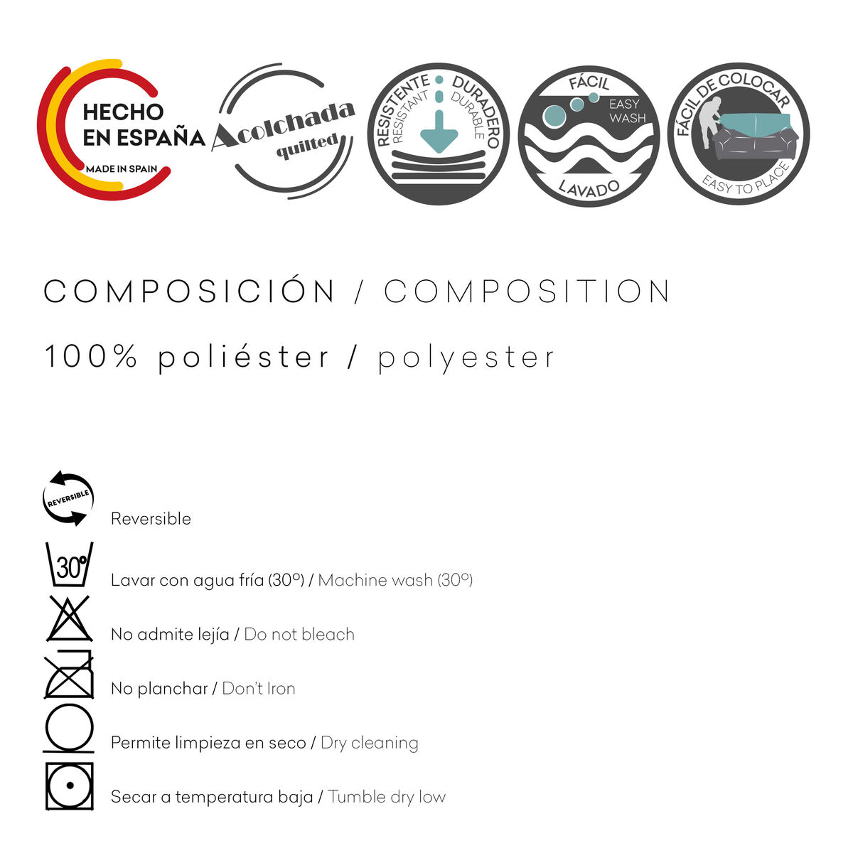 ספה מכסה את אייסה NORUEGA לבן 100 x 110 x 190 ס 