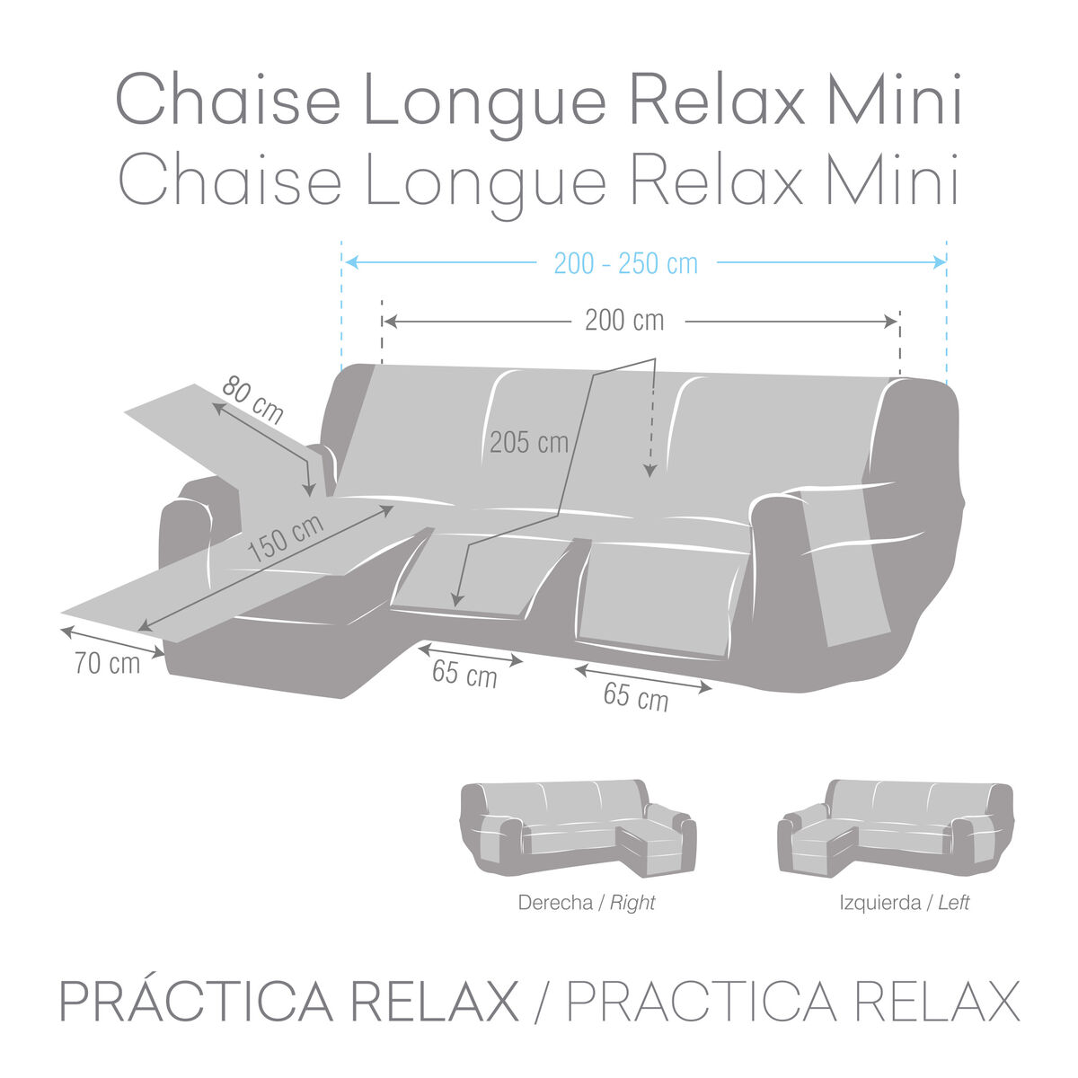 Koltuk örtüsü Eysa NORUEGA Gri 100 x 110 x 200 cm-4