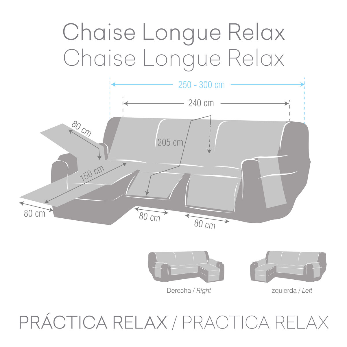 Koltuk örtüsü Eysa NORUEGA Gri 100 x 110 x 240 cm-4