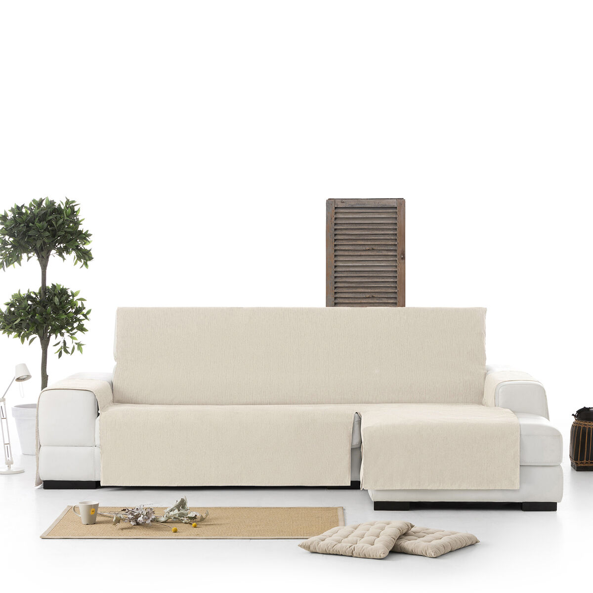 Eysa MID Sofa Cover White 100 x 110 x 290 cm-3