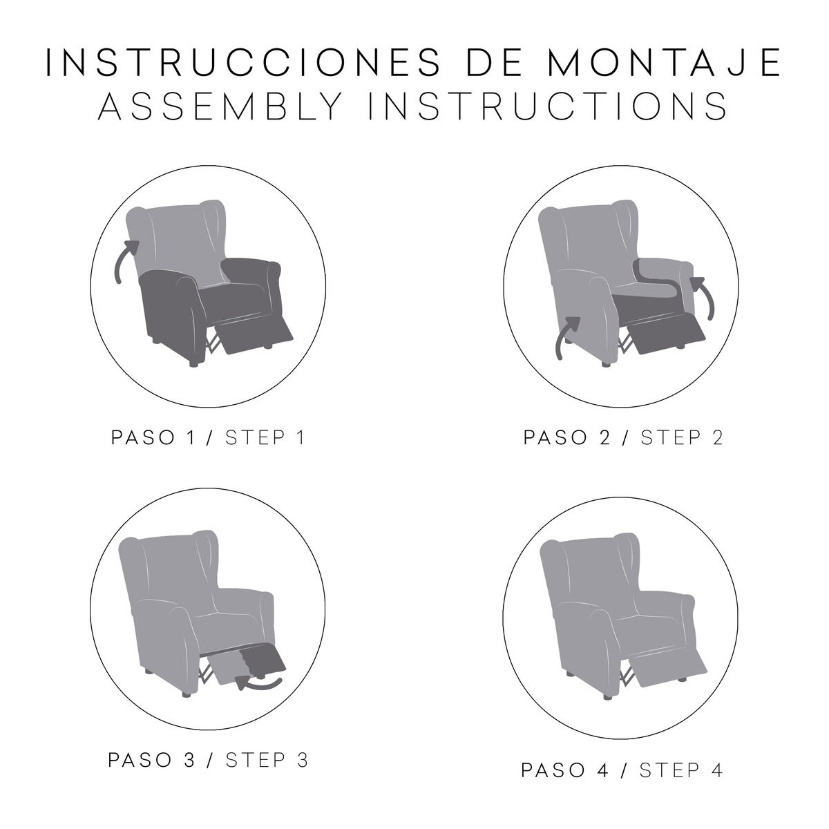 Eysa BRONX Beyaz 90 x 100 x 75 cm Sandalye Kılıfı-5