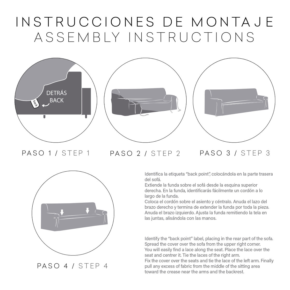 Eysa MID Kanepe Kapağı Açık Gri 100 x 110 x 180 cm-5
