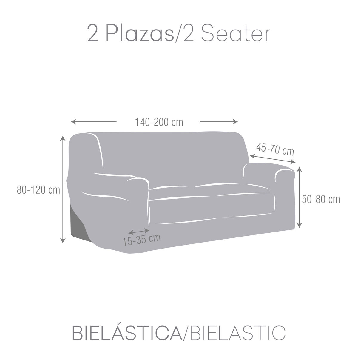 Étui sur canapé Eysa JAZ blanc 70 x 120 x 200 cm-4