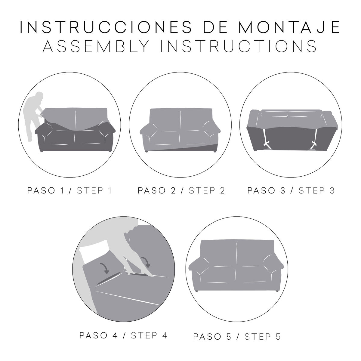Étui sur canapé Eysa JAZ gris foncé 70 x 120 x 200 cm-5
