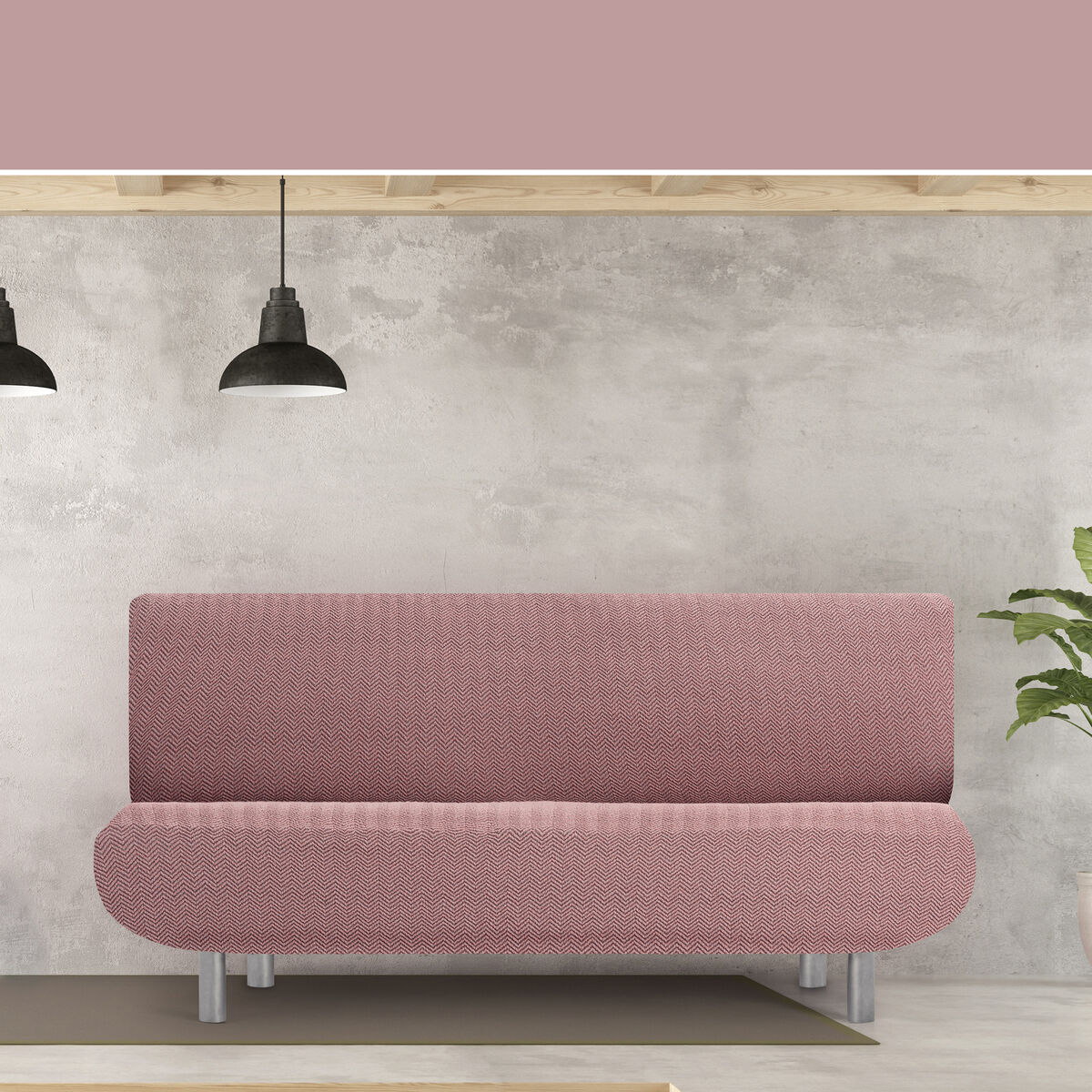 Étui sur canapé Eysa JAZ Rose 160 x 100 x 230 cm-3
