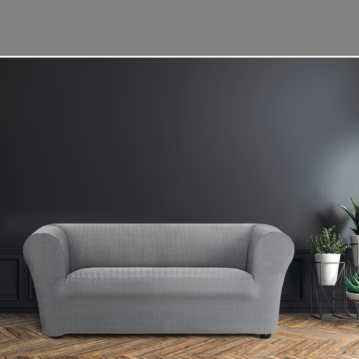 Colcha no sofá Eysa JAZ cinza 110 x 100 x 230 cm-3