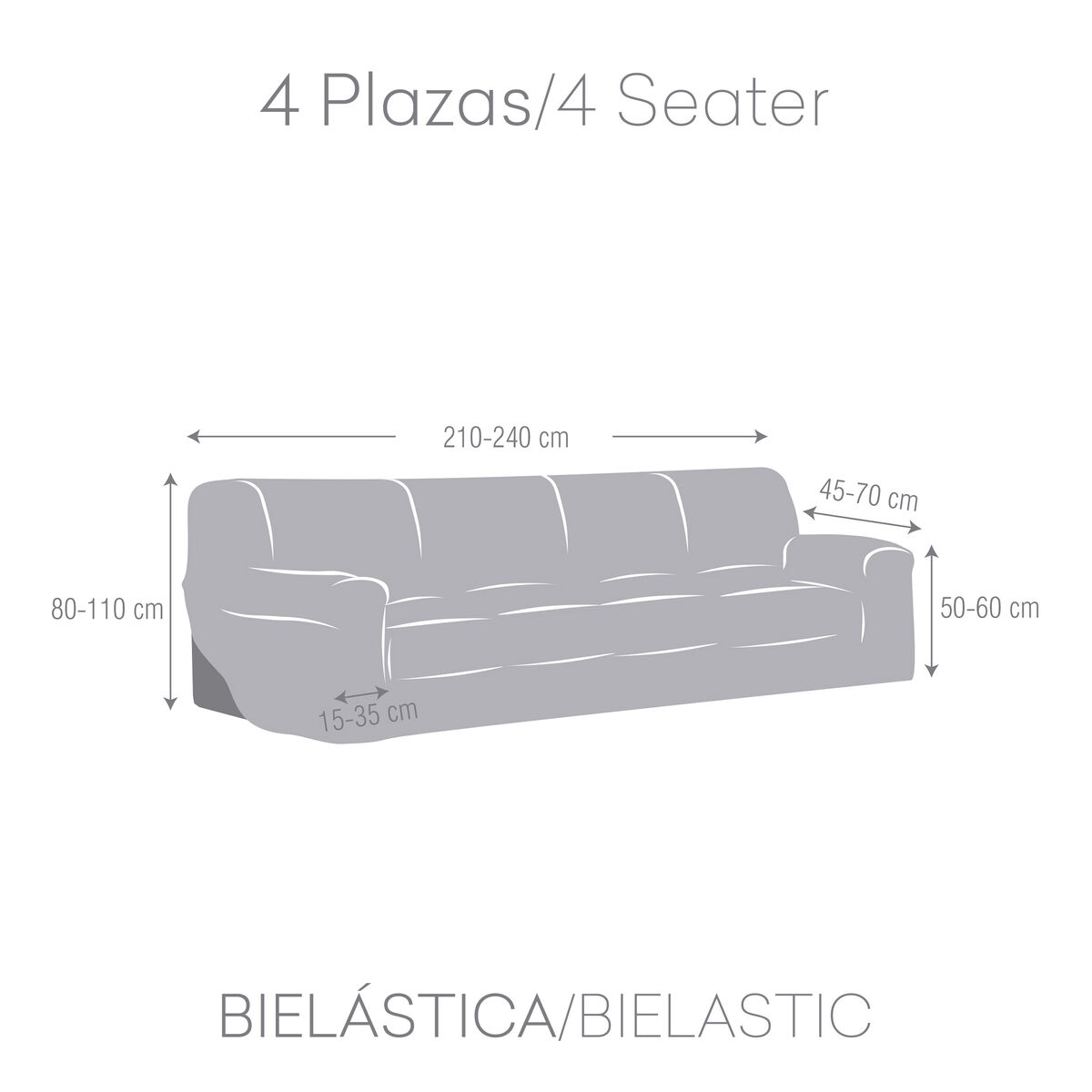 Étui sur canapé Eysa BRONX Blanc 70 x 110 x 240 cm-4