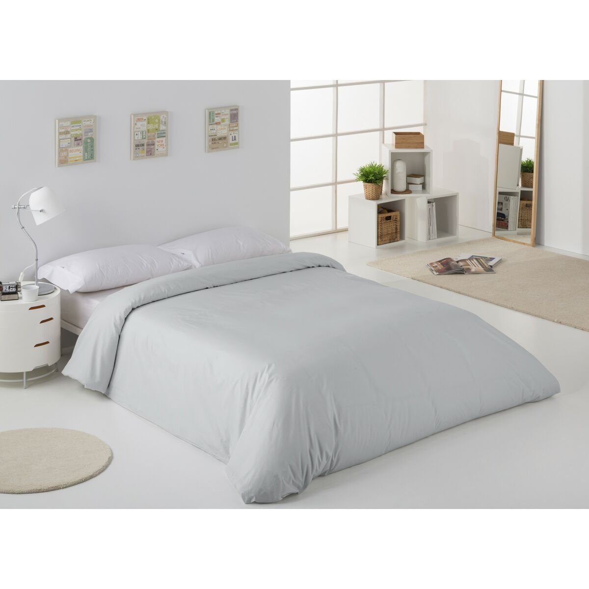 Пододеяльник Alexandra House Living Жемчужно-серый 240 x 220 cm-3