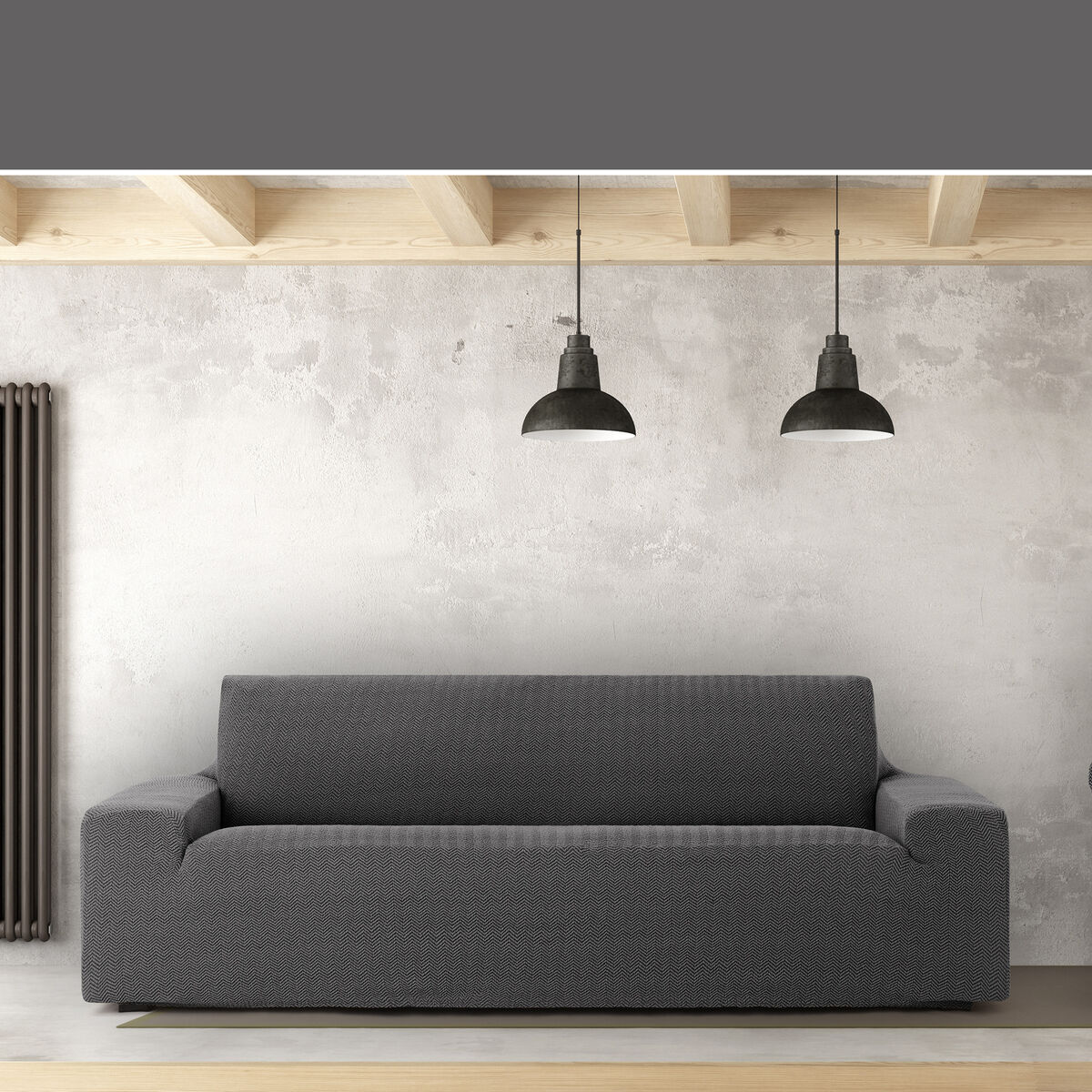 Étui sur canapé Eysa JAZ gris foncé 70 x 120 x 290 cm-3