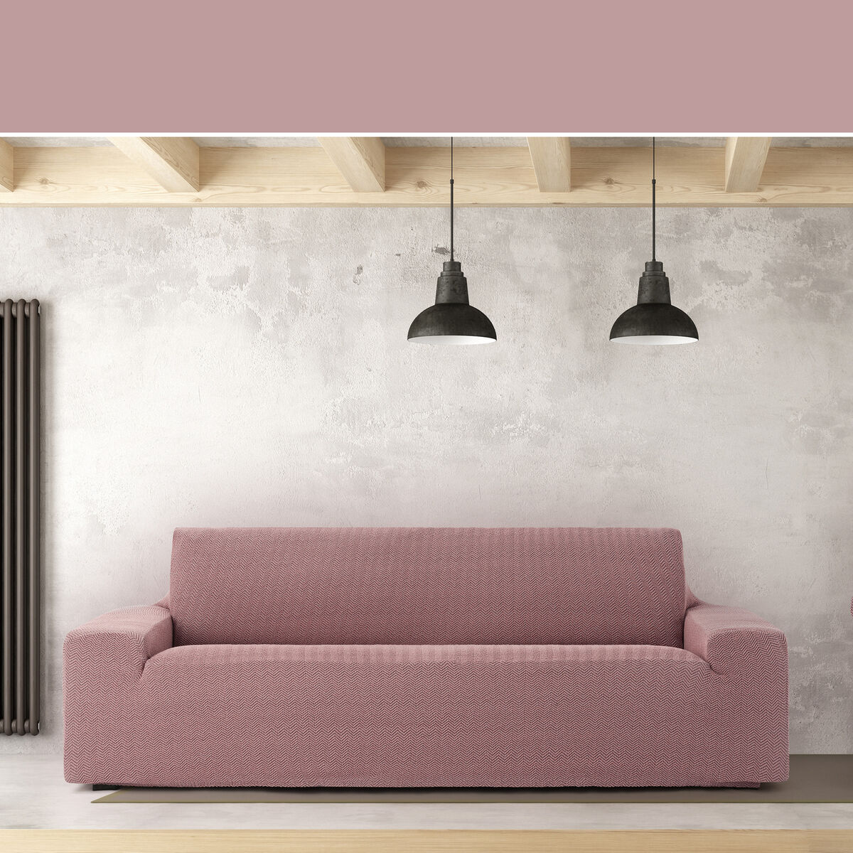 Étui sur canapé Eysa JAZ Rose 70 x 120 x 290 cm-3