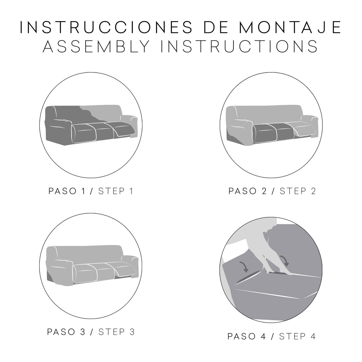 Étui sur canapé Eysa JAZ Gris 70 x 120 x 260 cm-5