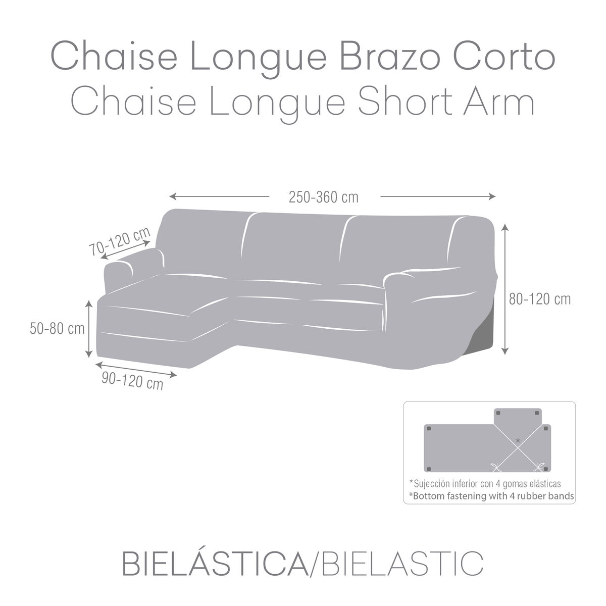 Cover for left sun lounger with short lever Eysa JAZ Dark red 120 x 120 x 360 cm-4