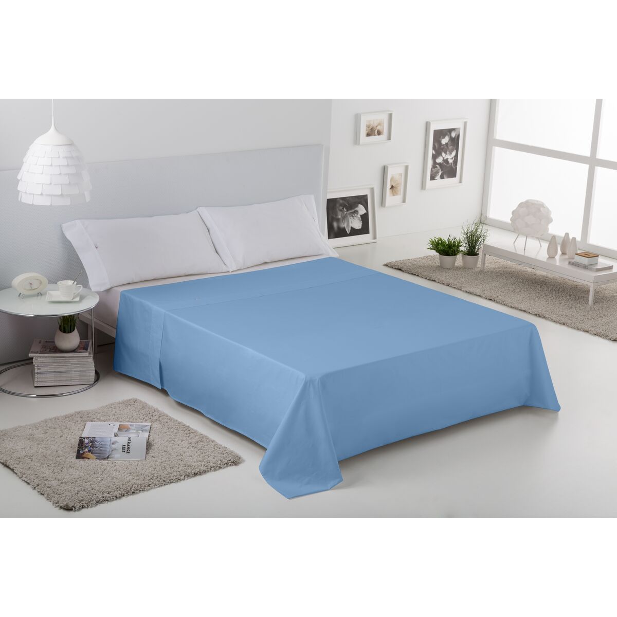 Alexandra House Living Blue Clear Top Sheet 240 x 270 cm-4