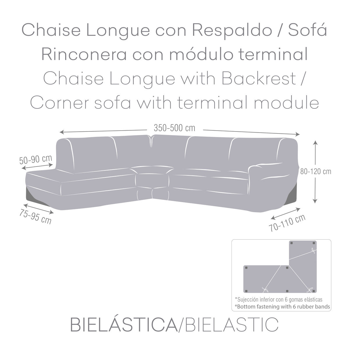 Eysa JAZ Beige Sofa Cover 110 x 120 x 500 cm-4