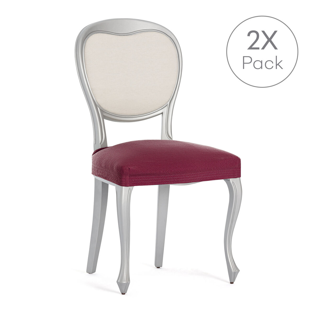 Seat cover Eysa BRONX Burgundy 50 x 5 x 50 cm 2 pieces-8