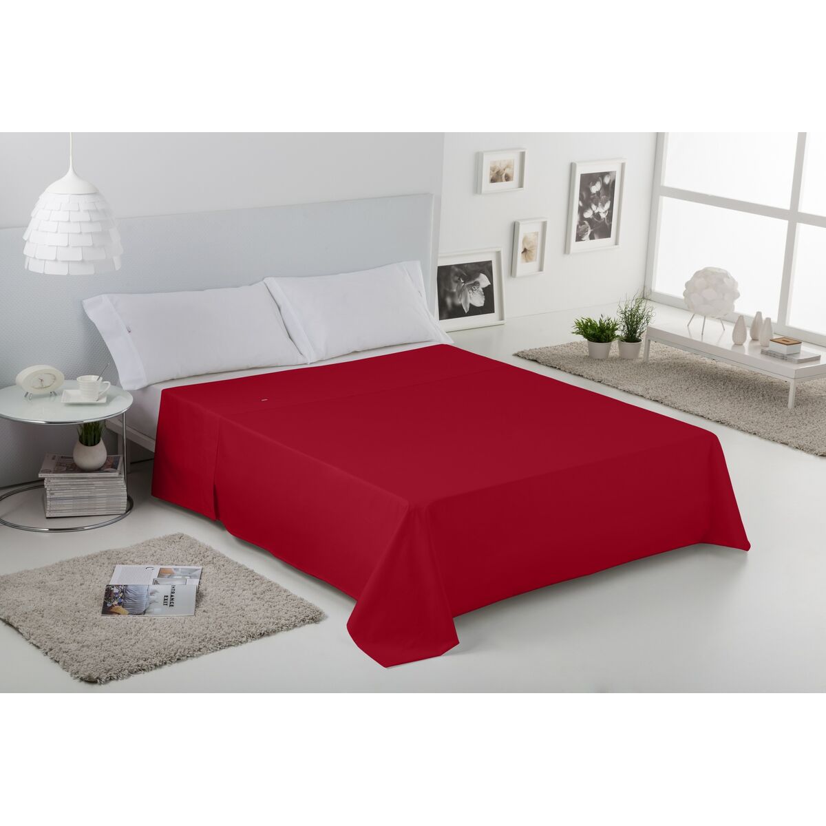 Alexandra House Living Burgundy Tabletop Sheet 220 x 270 cm-5