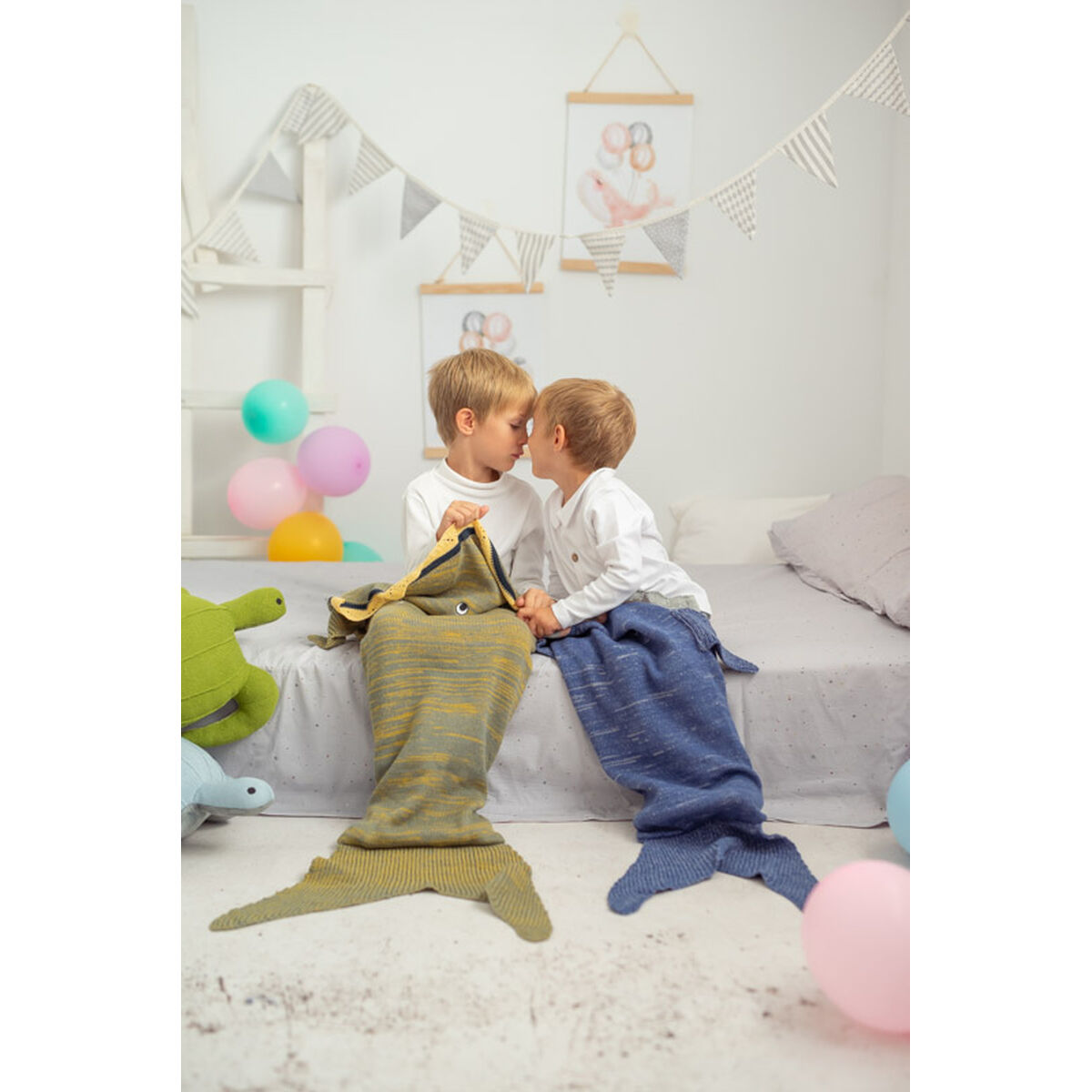 پتو Crochetts پتو کوسه آبی 70 x 140 x 2 سانتی متر-4