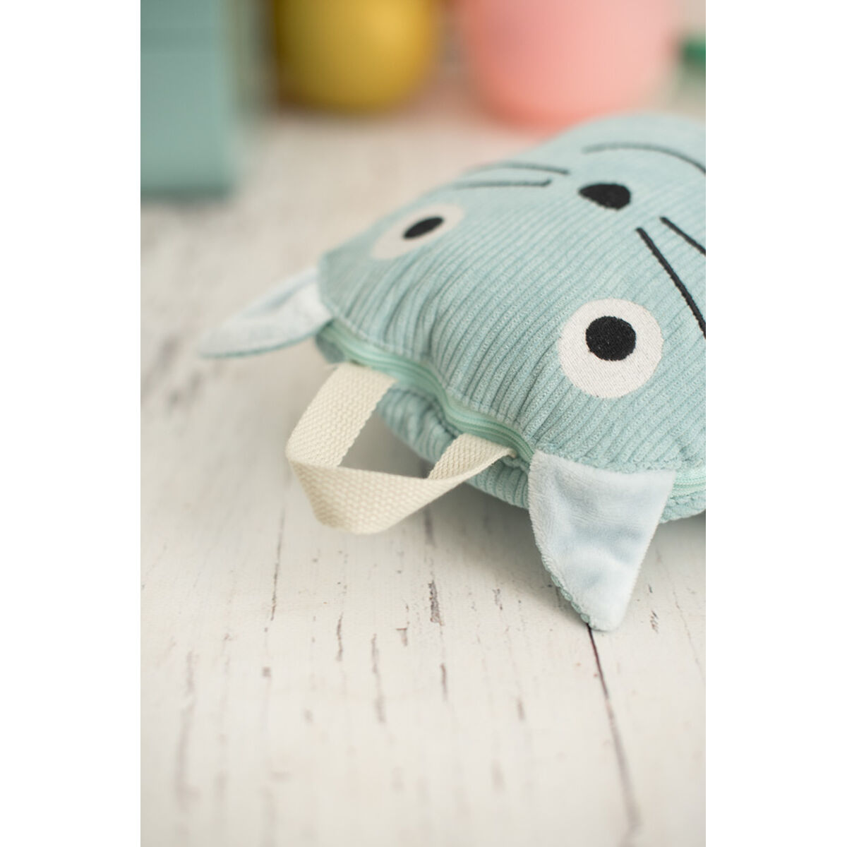 Blanket Crochetts Blanket Green Cat 115 x 115 x 2 cm-3