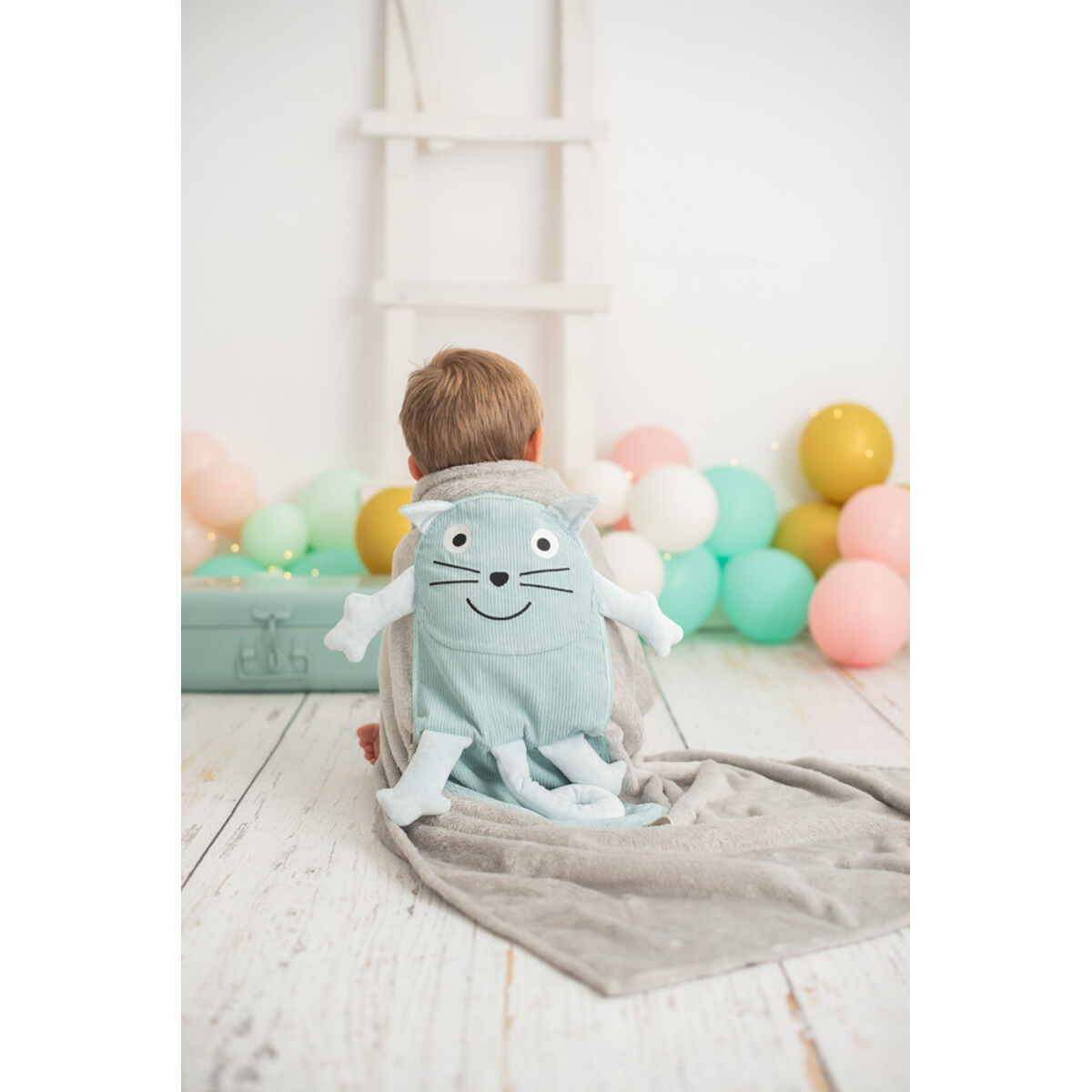 Blanket Crochetts Blanket Green Cat 115 x 115 x 2 cm-8