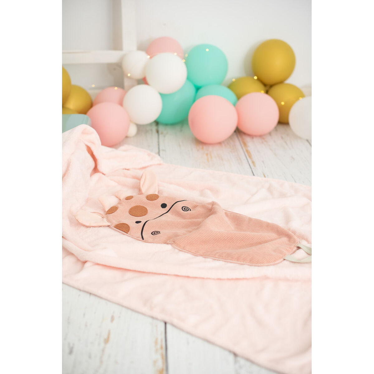 Blanket Crochetts Blanket Pink Giraffe 85 x 140 x 2 cm-4