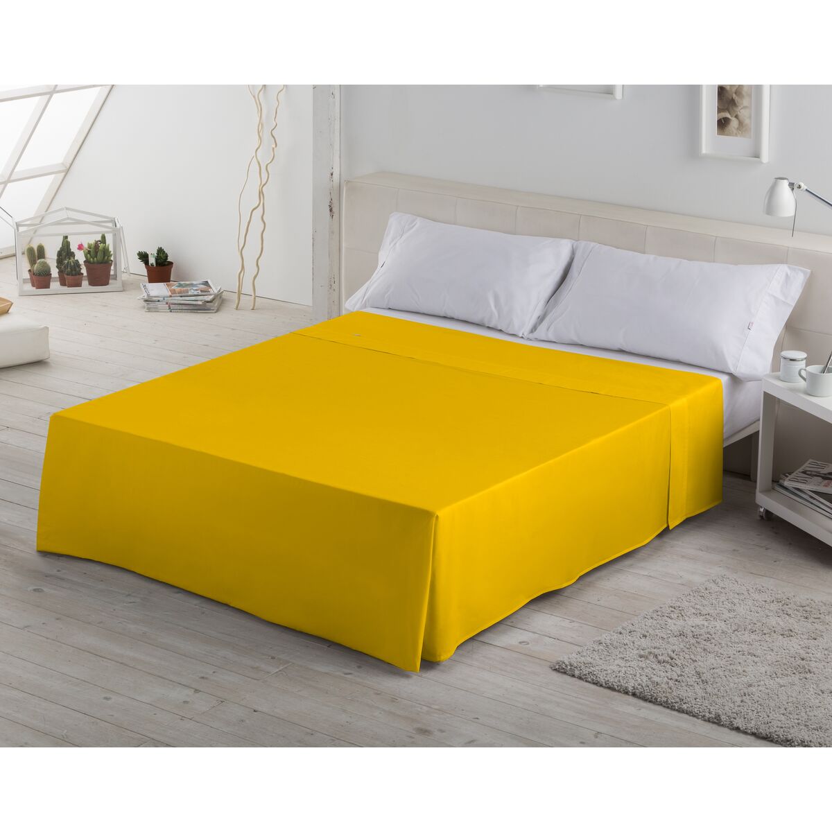 Alexandra House Living Top Sheet Mustard 280 x 270 cm-3