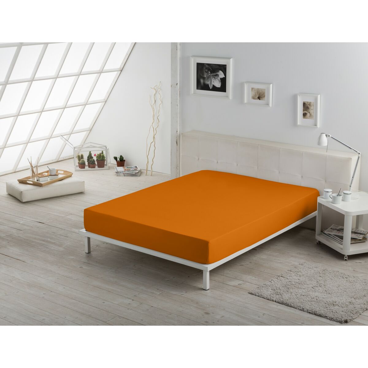 Alexandra House Living Fitted Bottom Sheet Ochre 105 x 190/200 cm-4