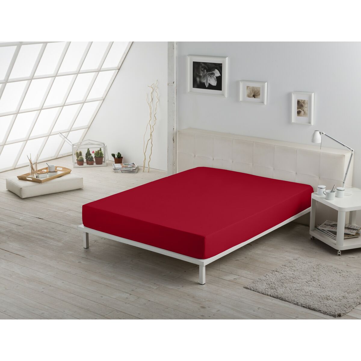 Fitted sheet Alexandra House Living Burgundy 180 x 190/200 cm-4