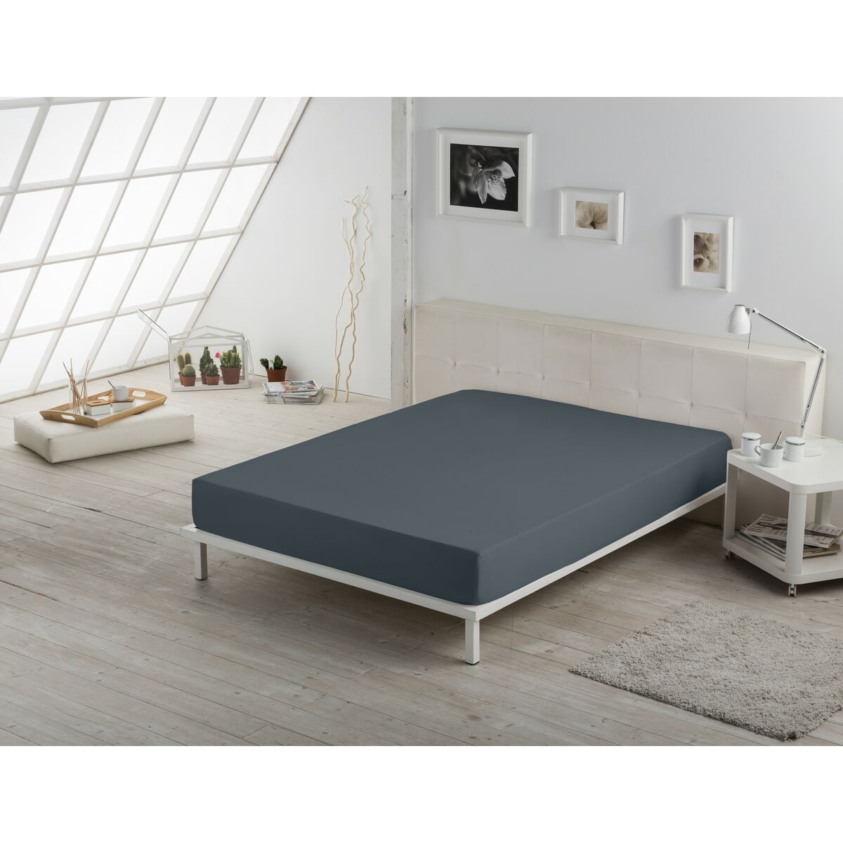 Fitted sheet Alexandra House Living Grey 180 x 190/200 cm-4