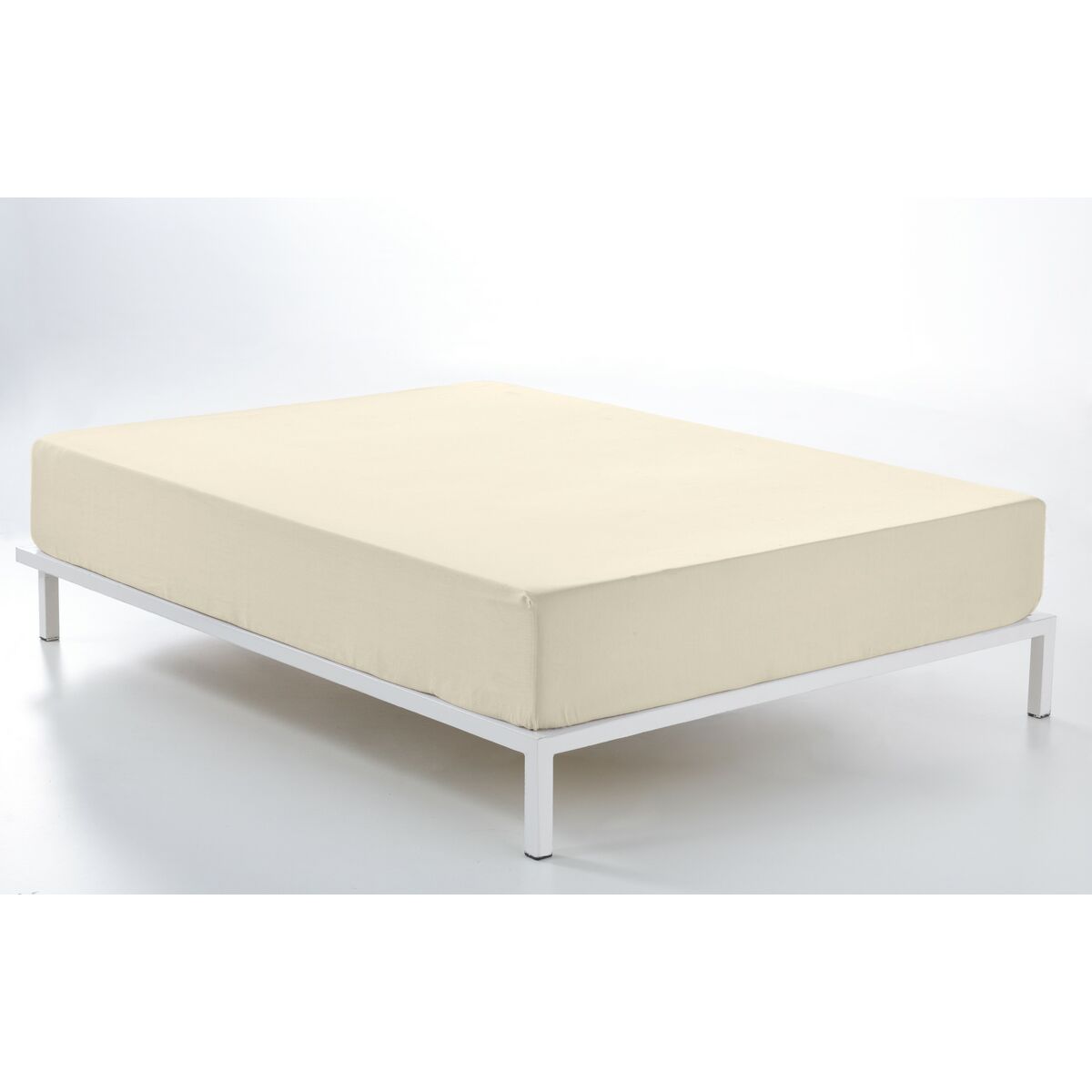 Alexandra House Living Fitted Sheet Cream 180 x 190/200 cm-2