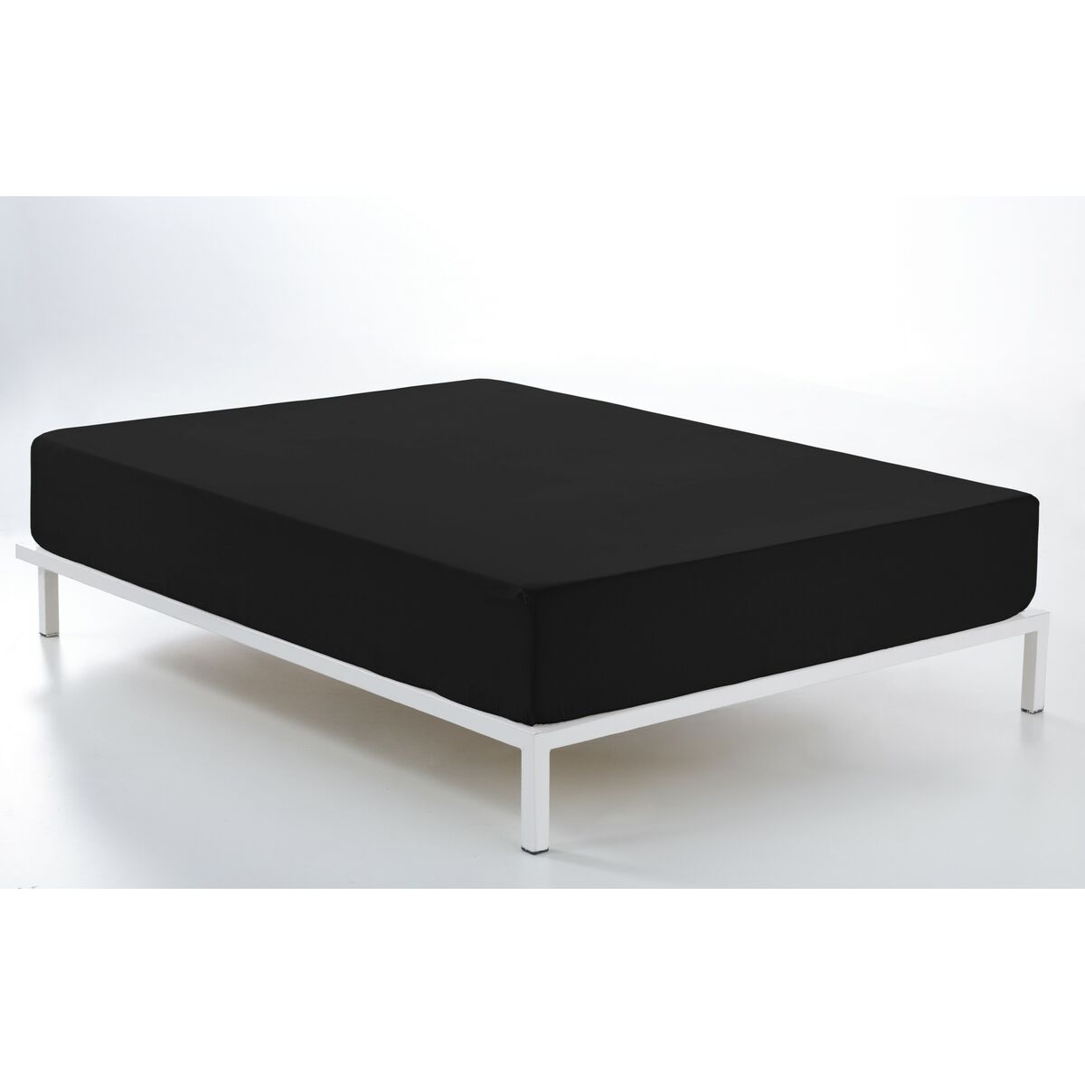 ملاءة سفلية مجهزة Alexandra House Living Black 135/140 × 190/200 سم-2