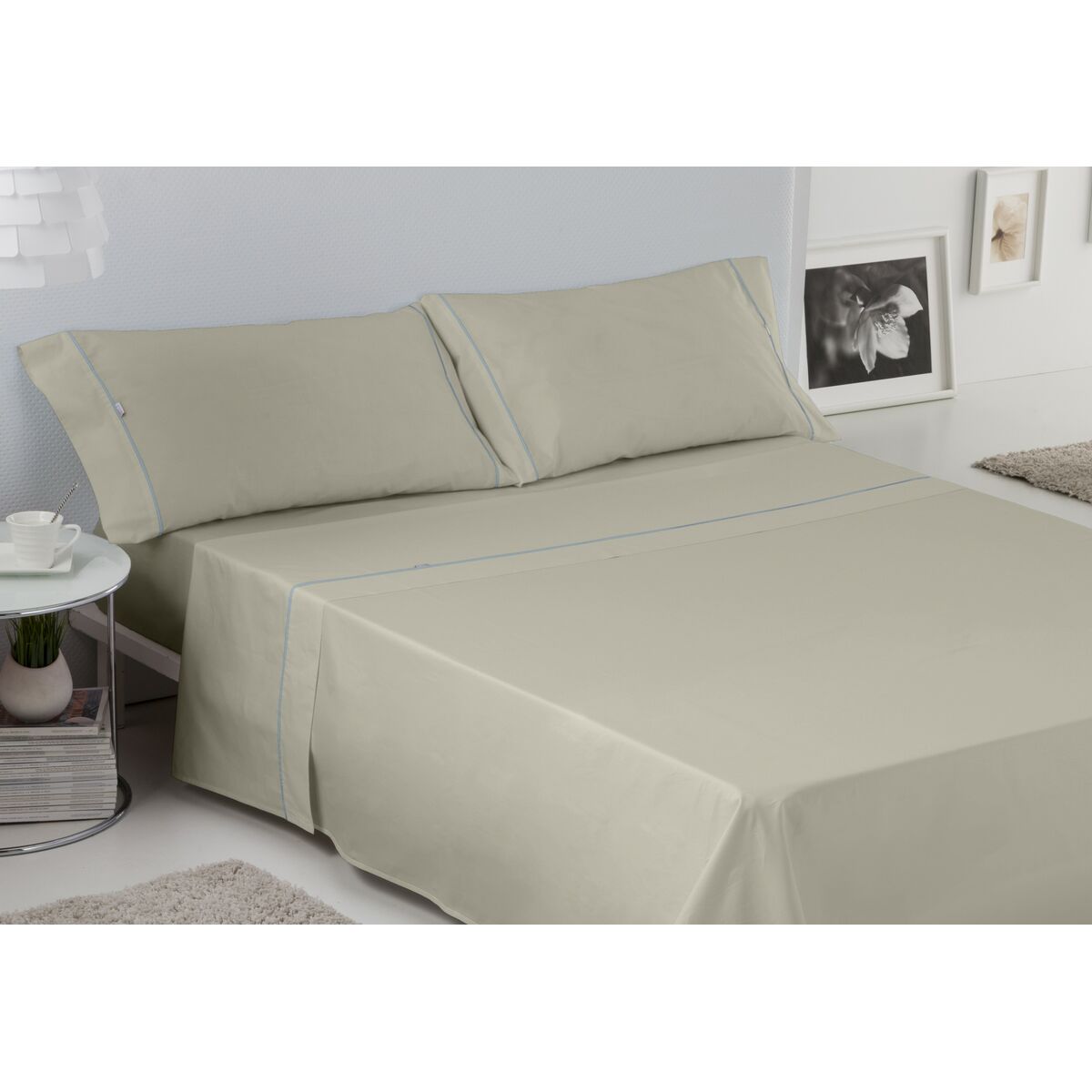 Bolsa sin relleno Nordic Alexandra House Living Beige 150/160 cama 4 Artículos-3