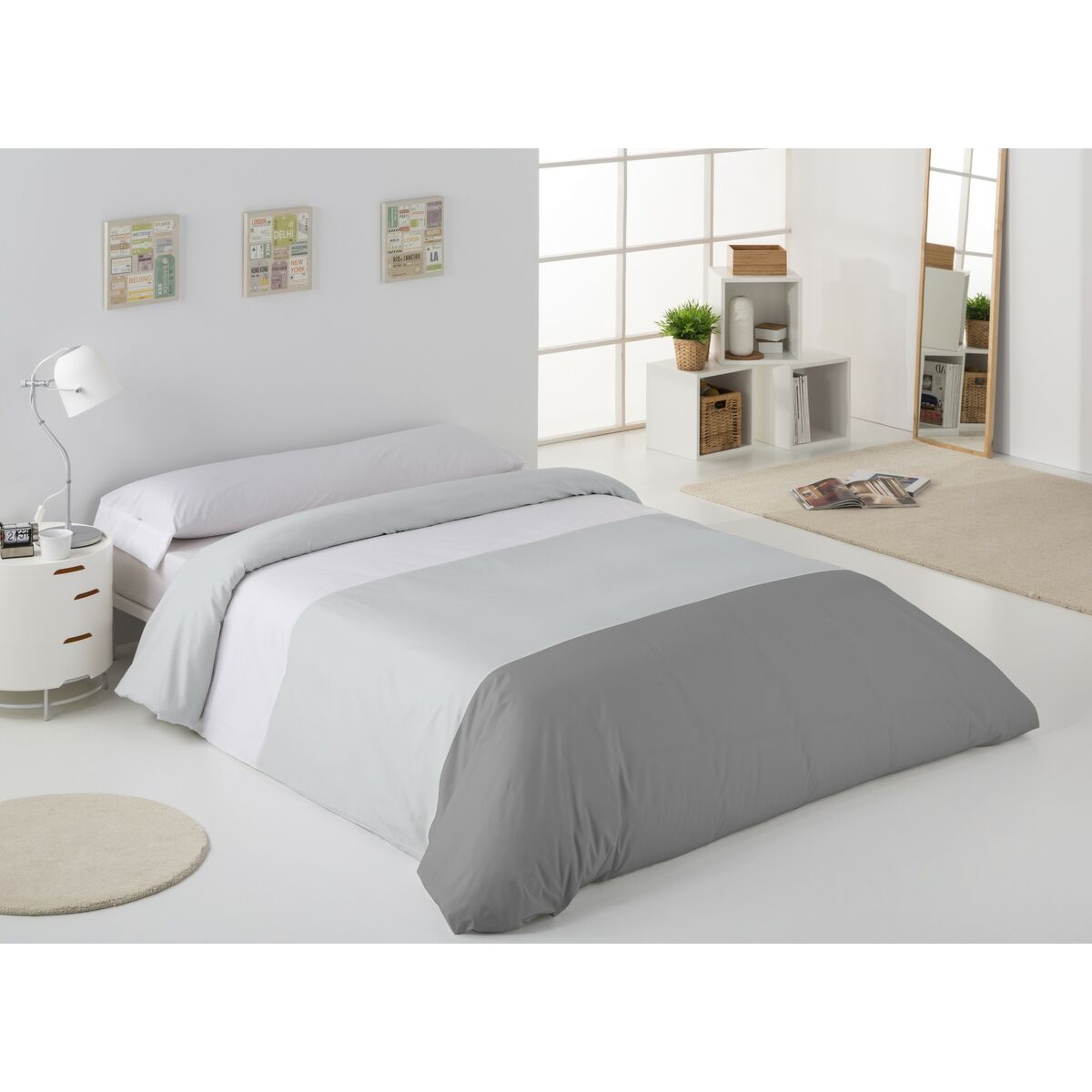 Alexandra House Living Duvet Cover Pearl Grey 180 x 220 cm-3