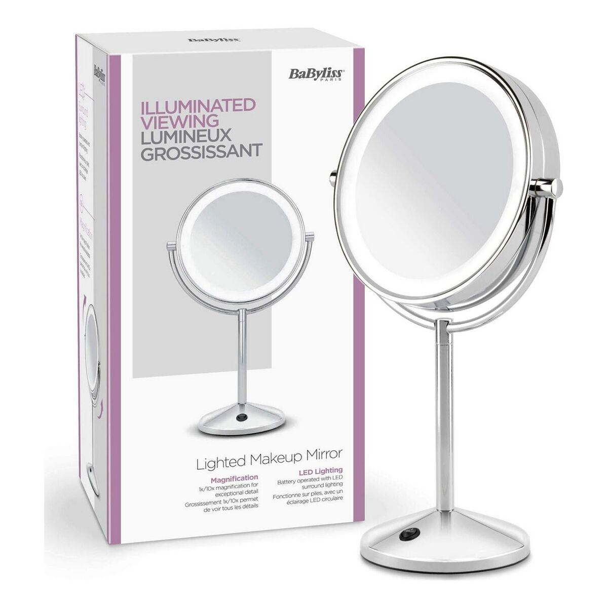 Увеличительное Зеркало cо Светодиодами Babyliss E Led Двухстороннее-3