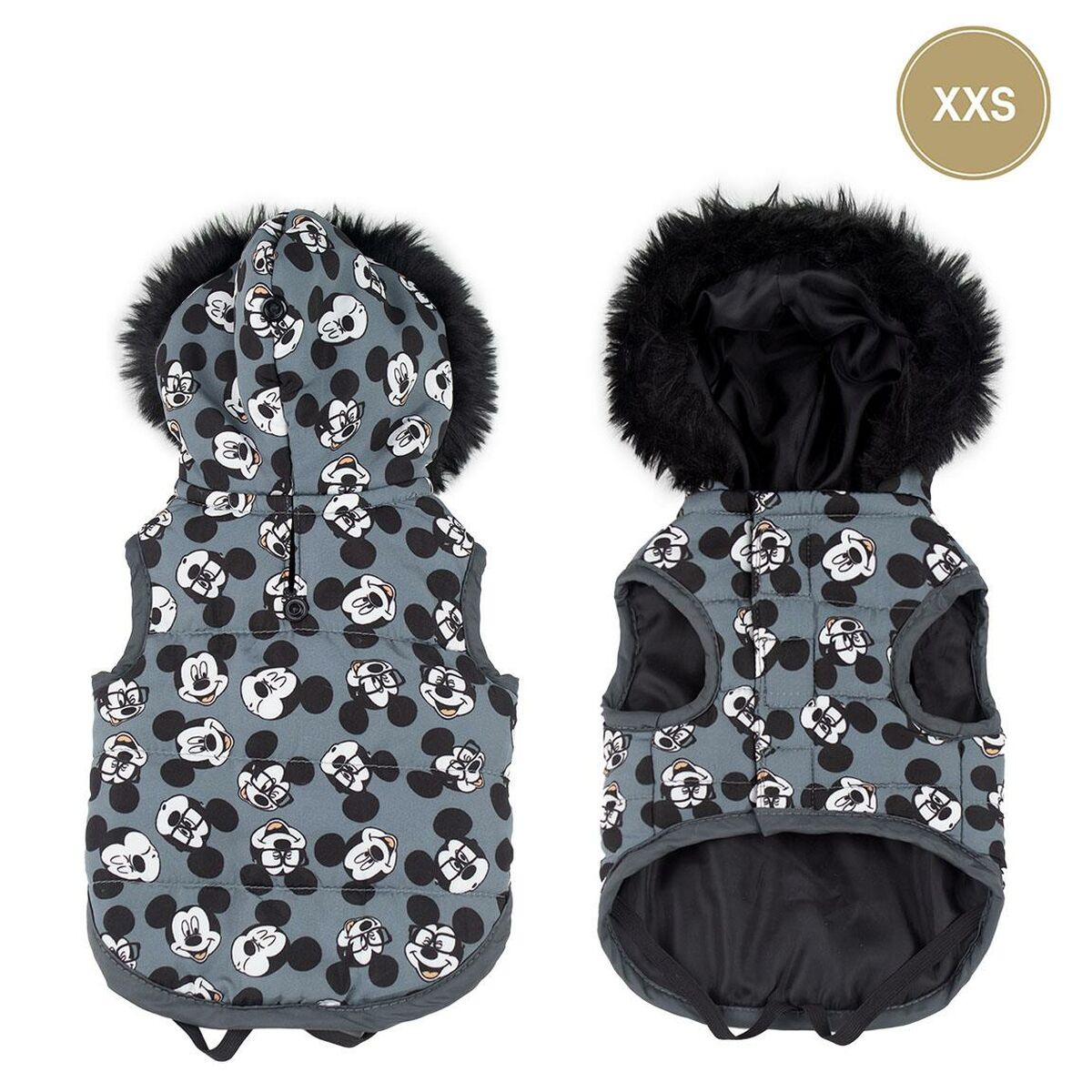 Mickey Mouse Grey Dog Coat-5