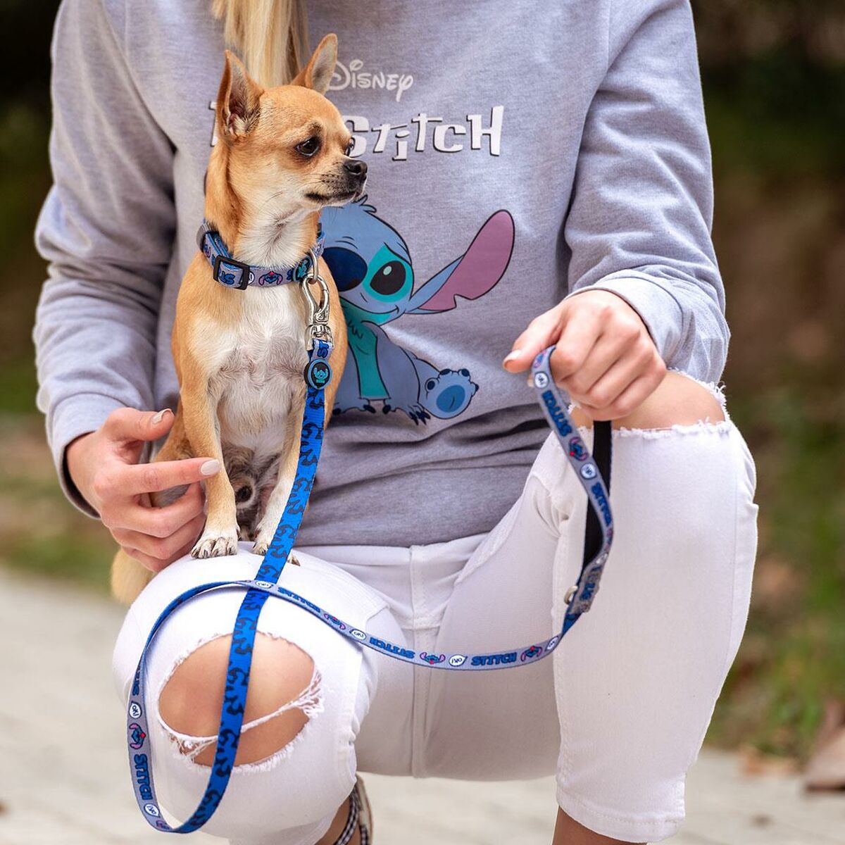 Собачий ошейник Stitch Темно-синий S/M-7