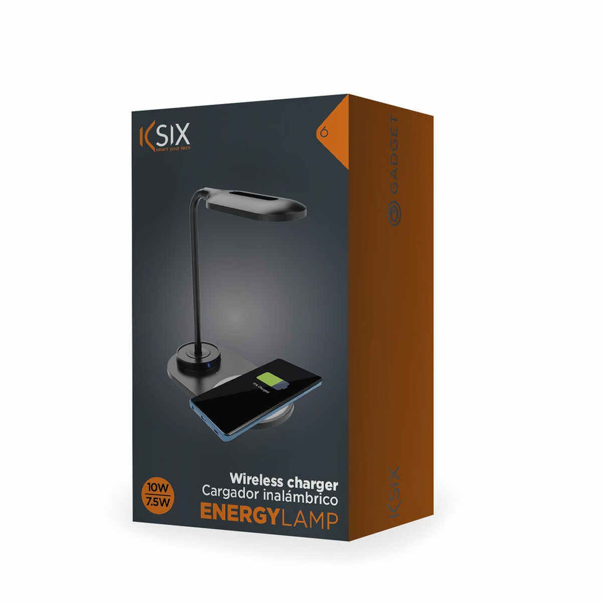 LED lamp with wireless charger for smartphones KSIX 5W-10W-6