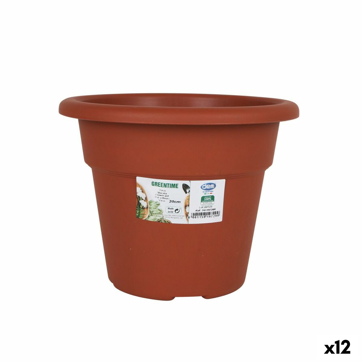 Kavanoz Dem Greentime Yuvarlak Kahverengi ο20 x 15,75 cm (12 parça)