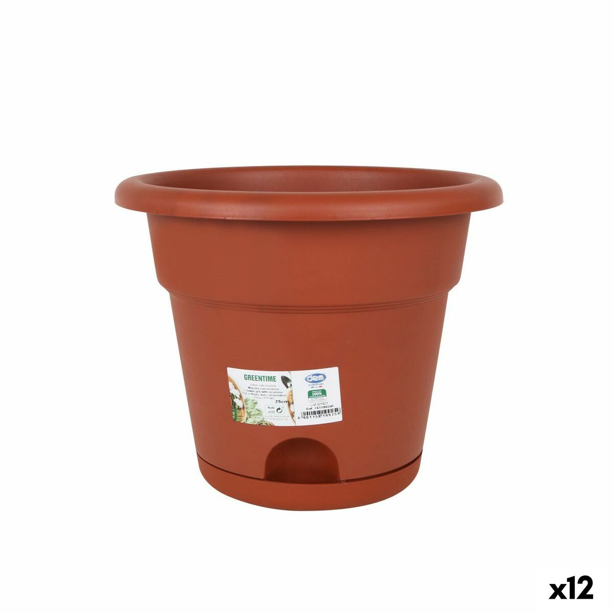 Dem Greentime Brown 25 x 25 x 20 cm Tabak Tencere (12 parça)