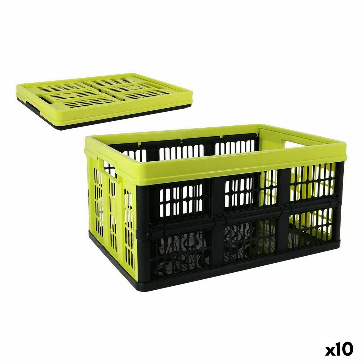 Caja plegable con asas Tontarelli Voilà Verde 53 x 37 x 27 cm (10 piezas)