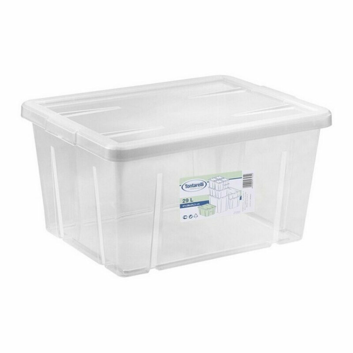 Контейнер для хранения с крышкой Tontarelli Linea box 29 L 47 x 36 x 24,5 cm (6 штук)-2
