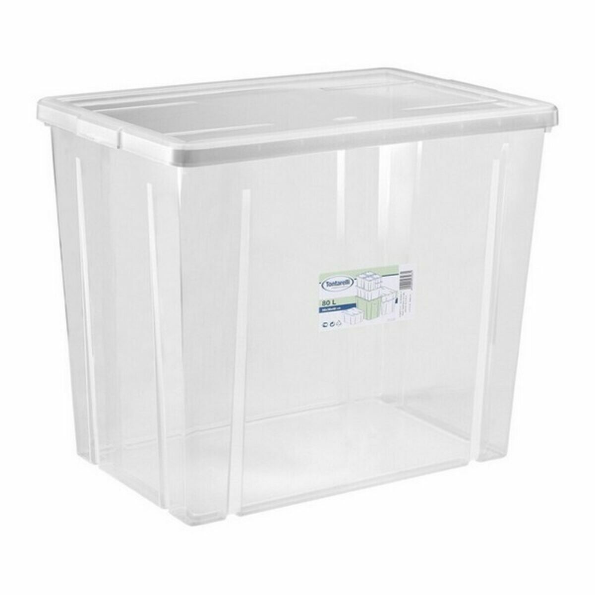 Storage container with cover Tontarelli Linea box 80 L 59 x 39 x 48 cm (6 pieces)-2