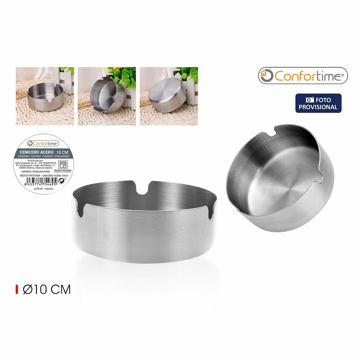 Пепельница Confortime Сталь 10 x 3 cm (24 штук)-2