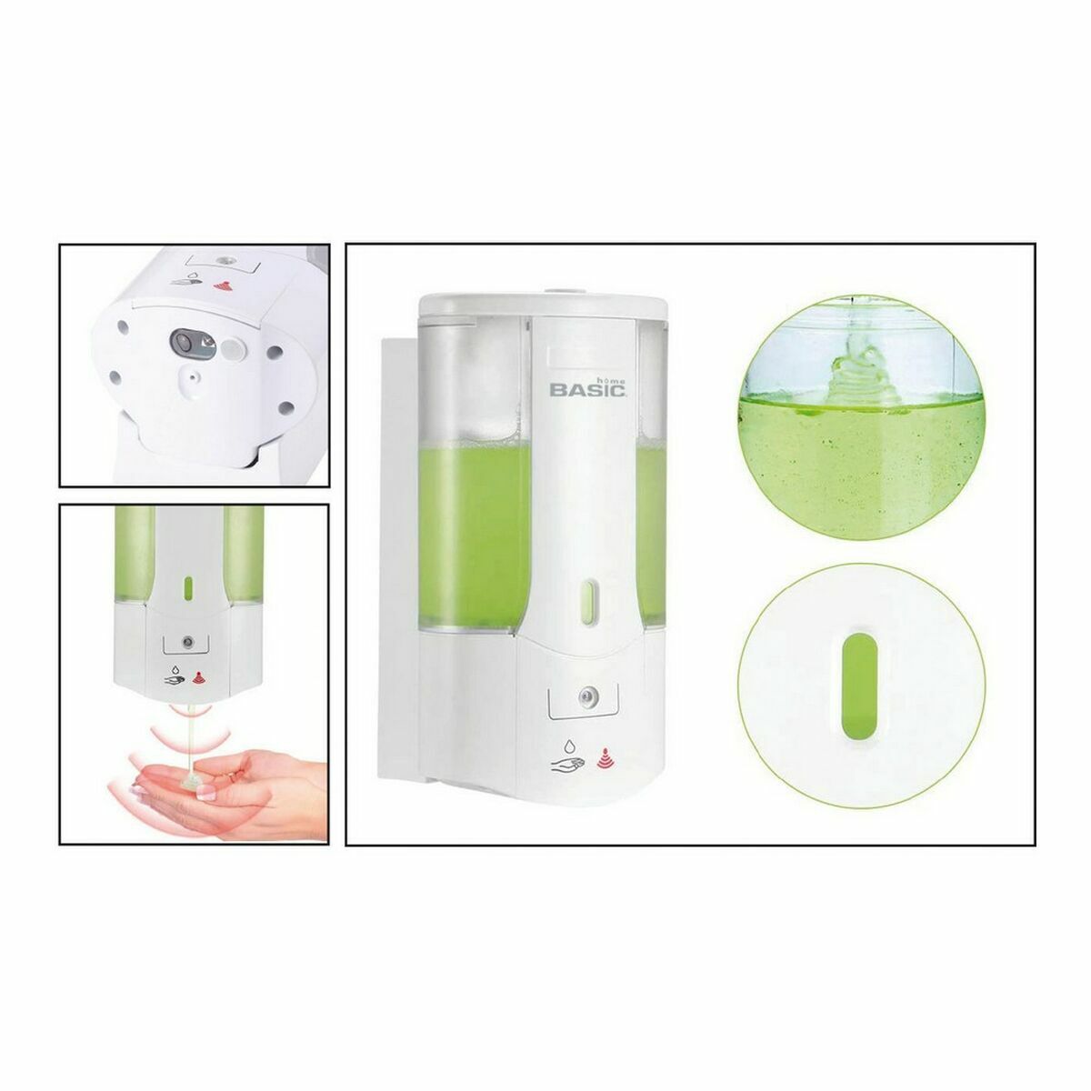 비누 디스펜서 기본 홈 전기 벽 400ml (6 조각)-2