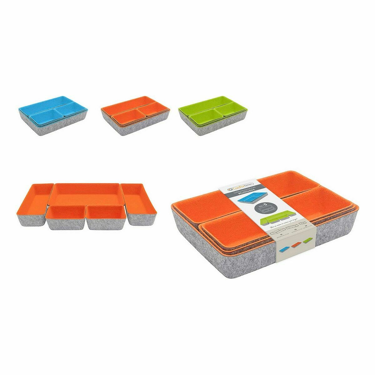 Confortime Basket Set 5 Felt Items 27.5 x 20 x 5.3 cm (5 Items) (6 pieces)-3