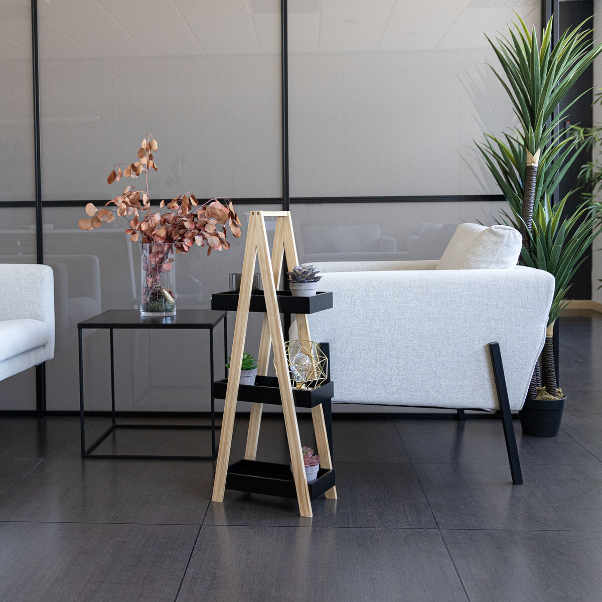 Полка Quid Ares Чёрный Деревянный 30 x 18 x 81 cm-3