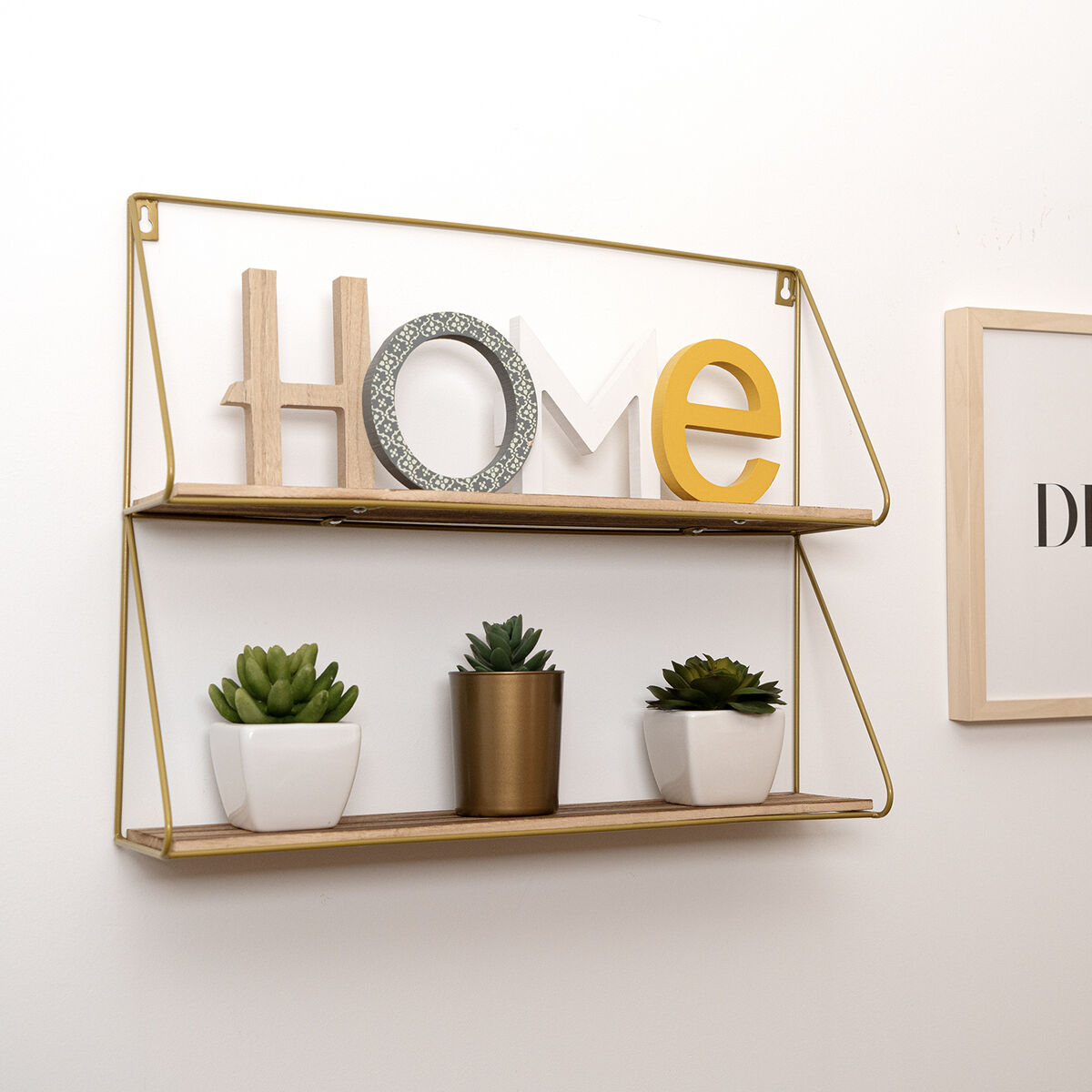 رف فينتيرا موا فولاذ ذهبي مطلي 50 × 40 × 12 سم (6 قطع)-4